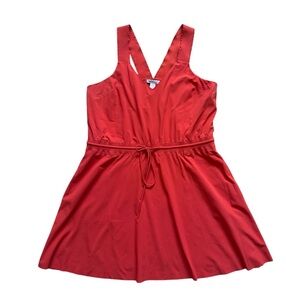 Athleta Savannah Strap Mini Athletic Tie Waist Dress Orange Size XL